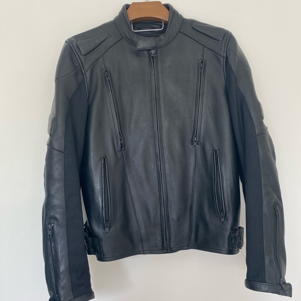 Wilsons Leather Men's Black motorcycle -Style Leather Jacket